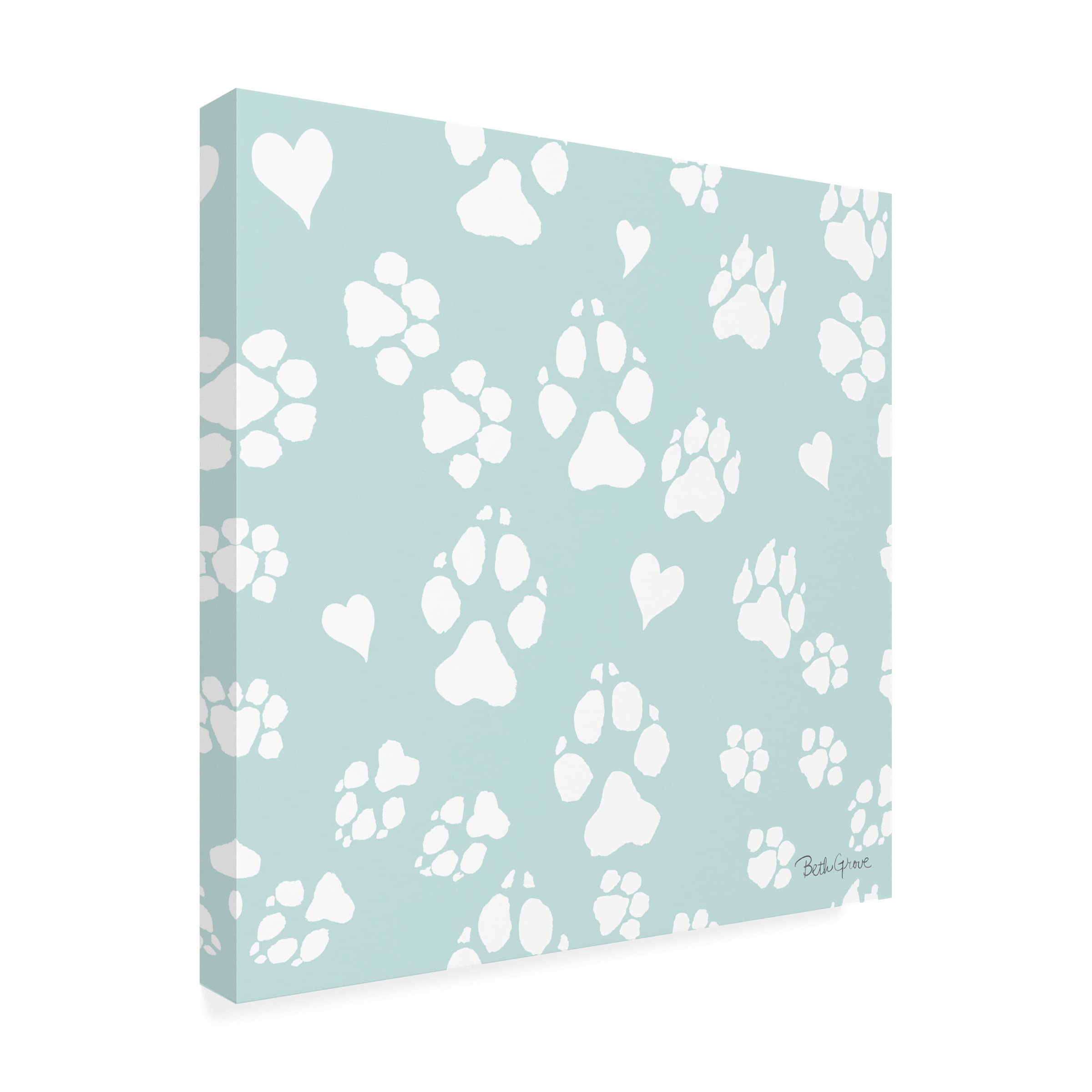 Trademark Fine Art 'Paws of Love Pattern IIID' Canvas Wall Art by Beth Grove - Dog Lover Gift, Pet Themed Home Decor for Living Room & Bedroom