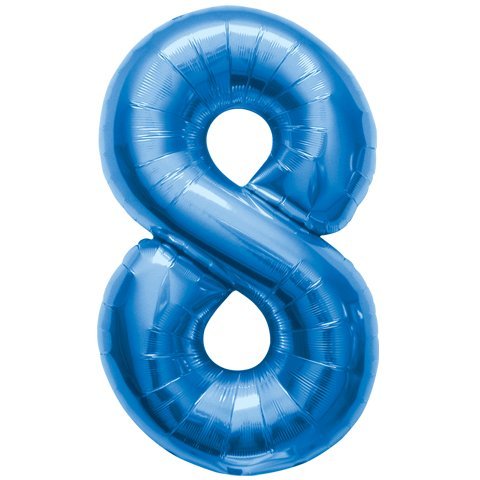 Mike the Knight Birthday Balloons Bundle - Blue Number 1st to 9th Birthday Decorations (8th Birthday Option) | Perfect for Kids Birthday Parties, Themed Decor & Celebration Backdrops