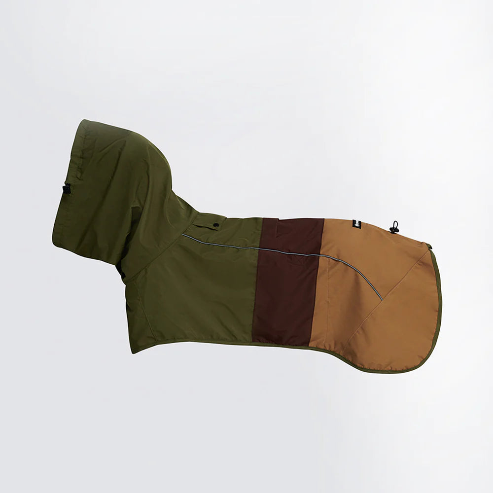 Waterproof Green & Tan Raincoat for Men & Women - Lightweight Windproof Outdoor Jacket for Hiking, Camping & Travel