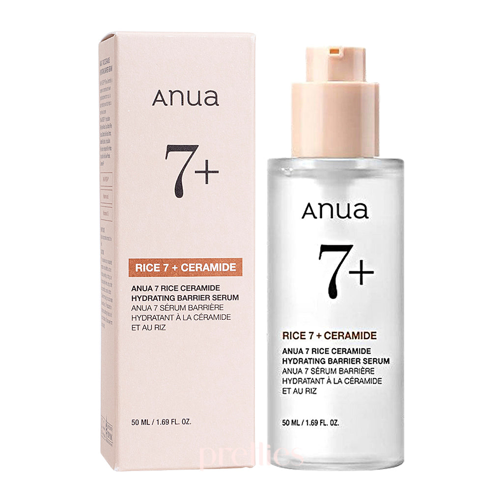 ANUA 7 Rice Ceramide Hydrating Barrier Serum 50ml - Korean Skincare for Dry & Sensitive Skin - Daily Moisturizing Face Serum for Hydration & Skin Barrier Repair - Perfect for Night Routine & Winter Care