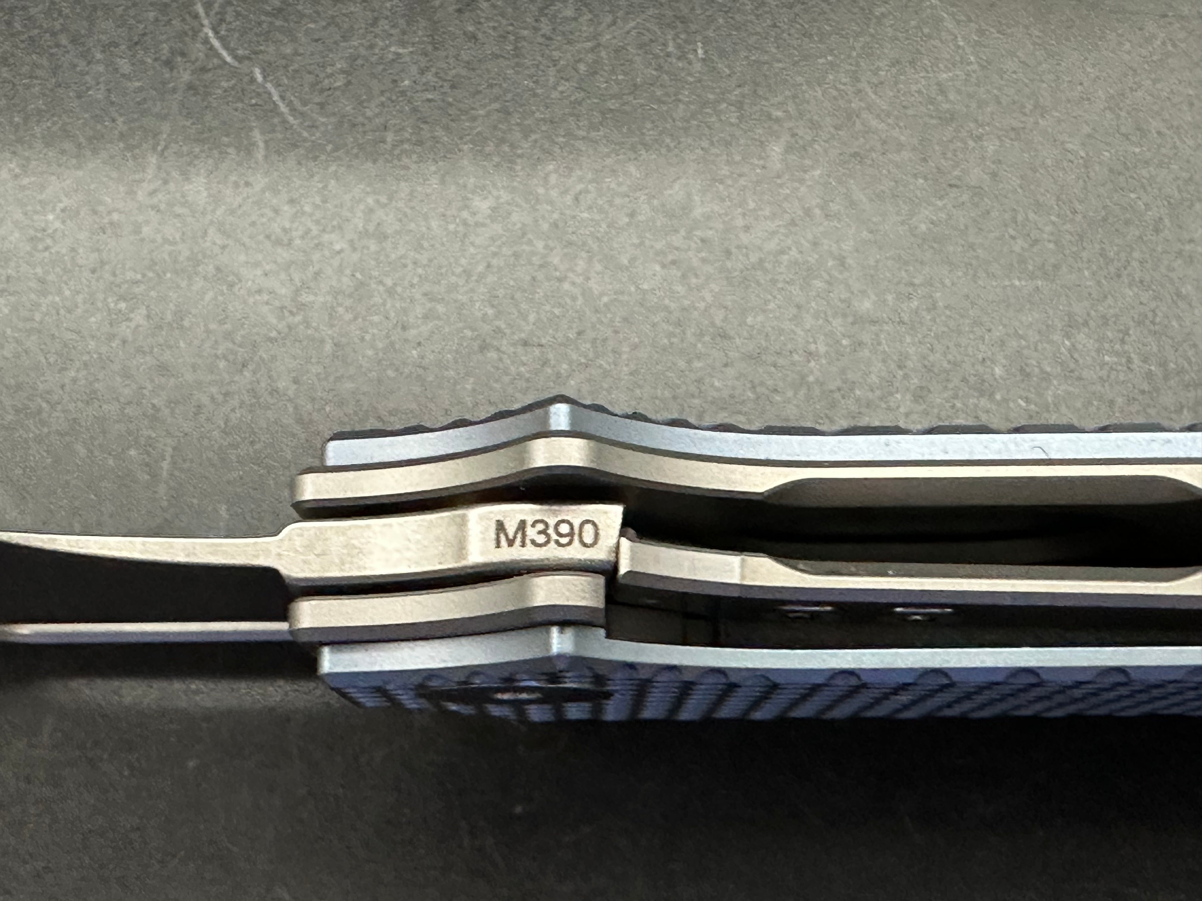 Premium M390 Steel Folding Knife with Blue Dimple Titanium Handle - EDC Pocket Knife for Outdoor, Camping & Everyday Carry