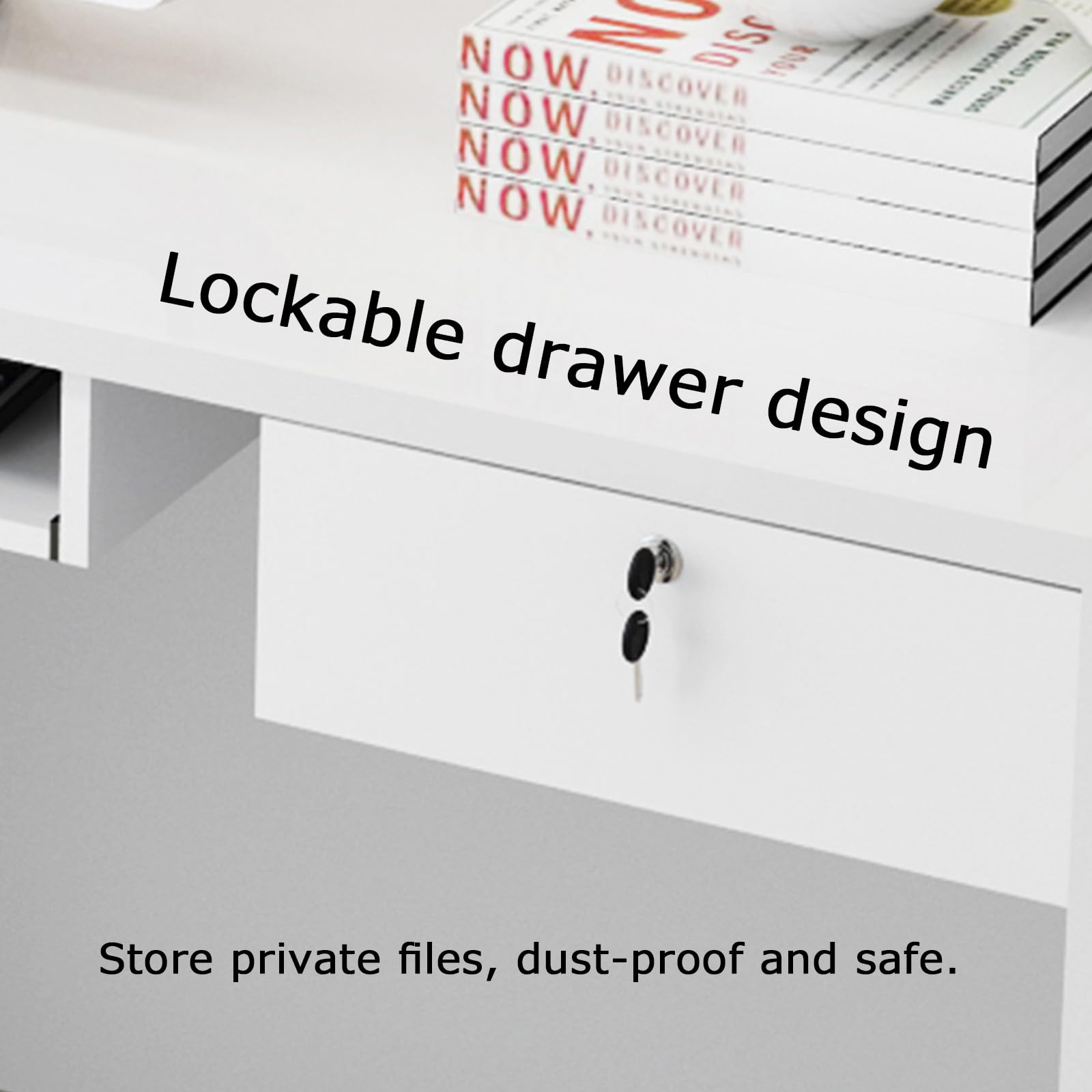 Reception Counter Desk with Lockable Drawer - 23.62