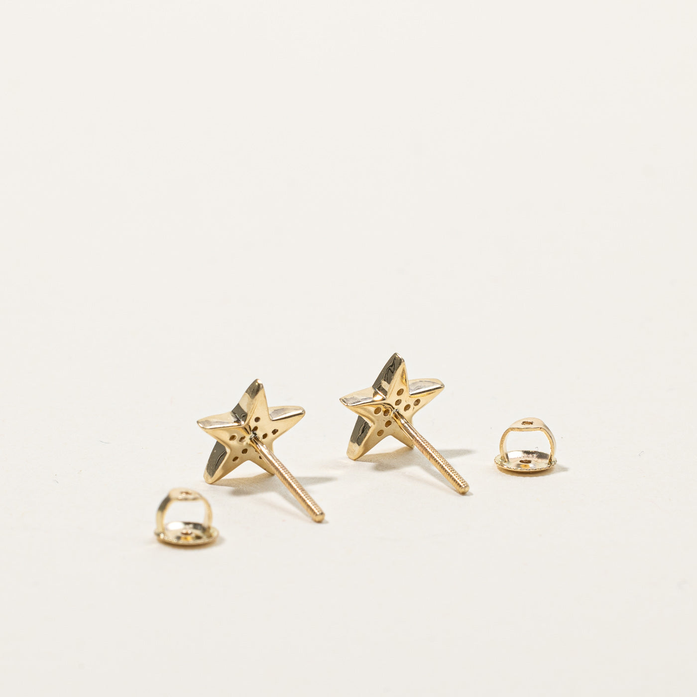 0.08ctw Diamond Star Stud Earrings for Women - Sparkling White Gold/Sterling Silver Earrings for Everyday Wear & Special Occasions