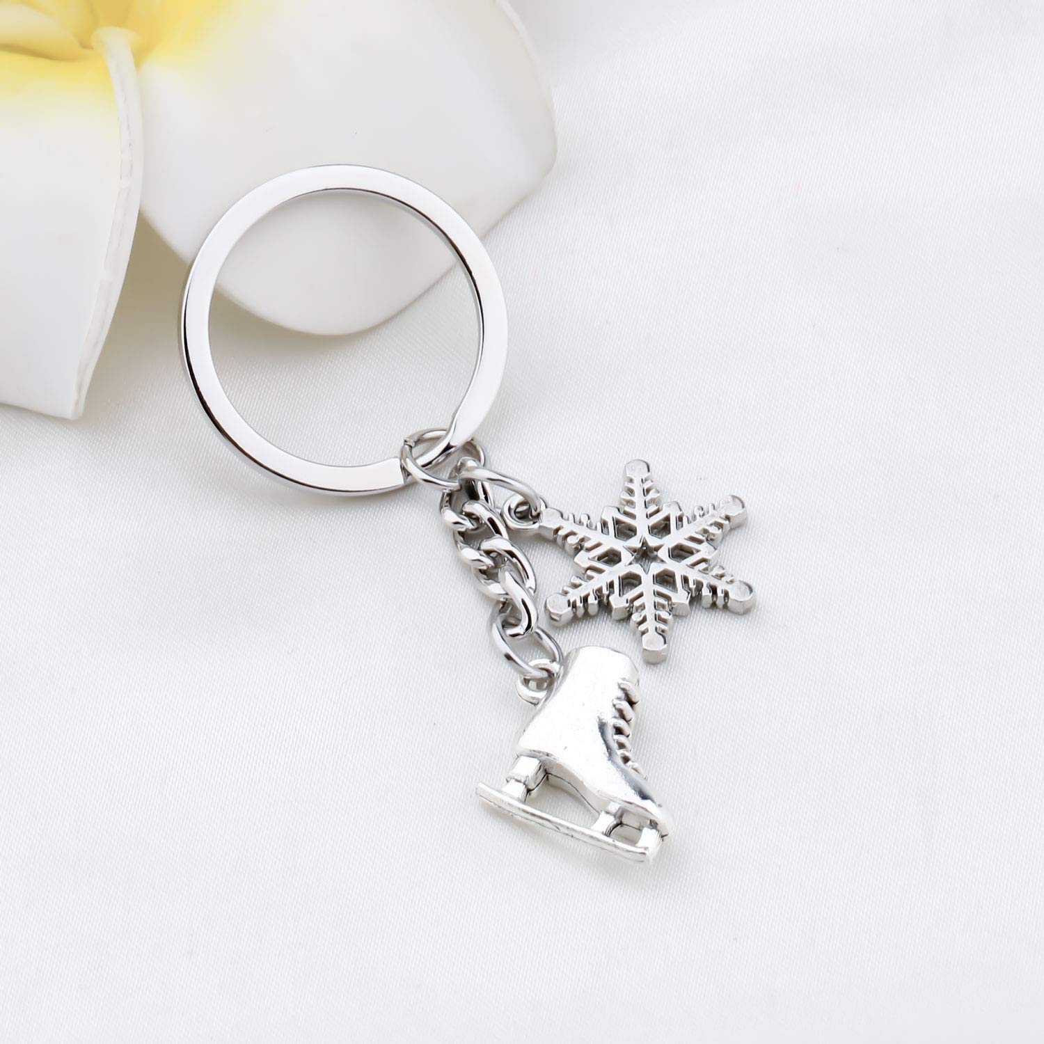 AKTAP Ice Skate Pendant Keychain - Stainless Steel Figure Skating Jewelry Gift for Skaters, Coaches & Ice Hockey Fans - Perfect for Christmas Stocking Stuffers, Winter Sports Accessories & Skate Bag Charms