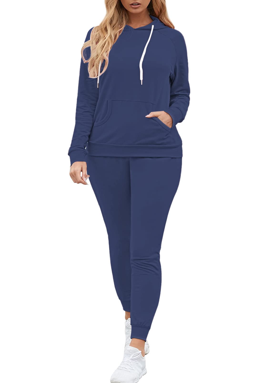 Fixmatti Women's Pullover Hoodie with Pockets & Jogger Sweatpants Set - Casual Sportswear Outfit for Running, Yoga, Gym and Lounge Wear