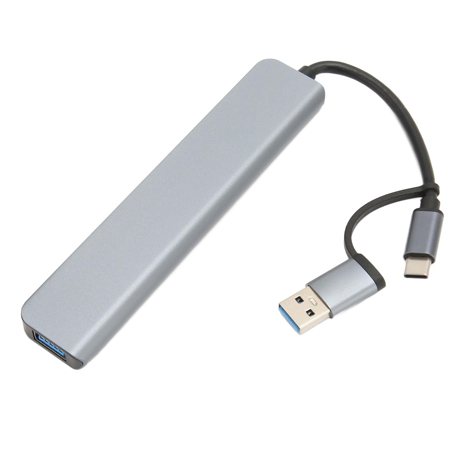 USB 3.0 Hub Space Gray - Compact, Plug & Play Adapter with High Compatibility for Windows 10, Perfect for Home Office & Gaming Setup