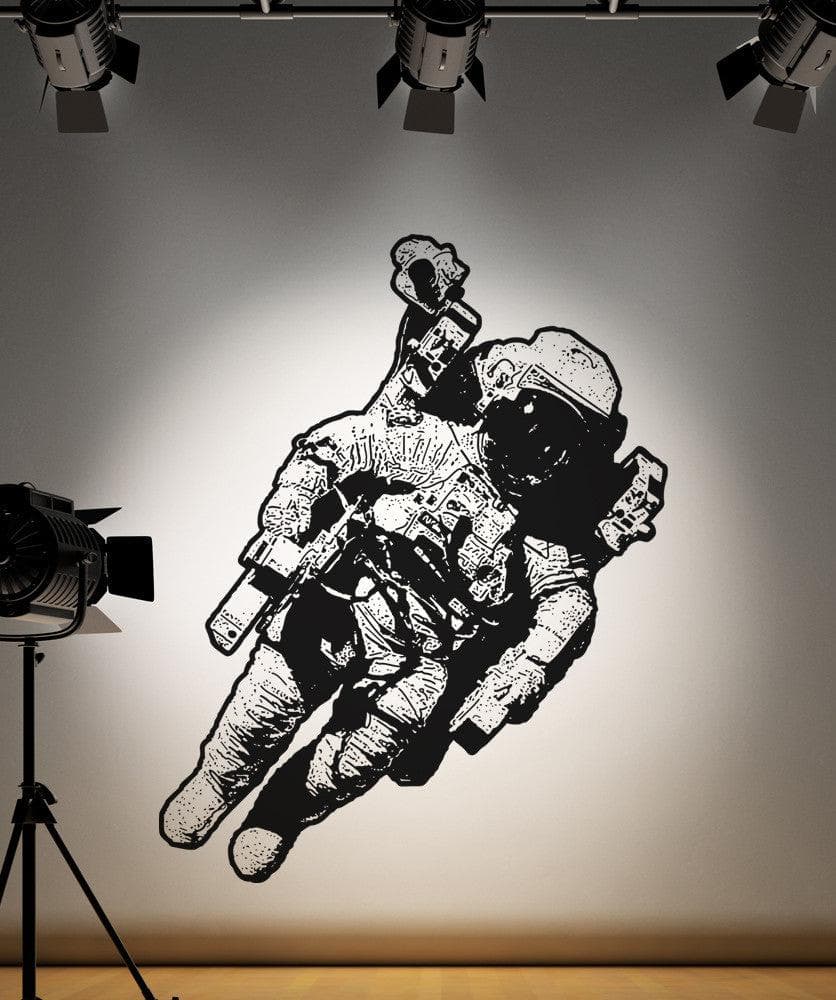 Vinyl Wall Decal Sticker - Flying Astronaut Space Theme Removable Art for Kids Room & Nursery Decor - #OS_AA174