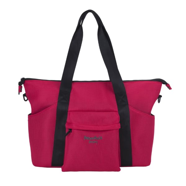 Sport Dami Tote Bag for Women - Large Red Gym Bag with Zipper Pockets - Perfect for Workout, Travel, Yoga & Beach Day Essentials