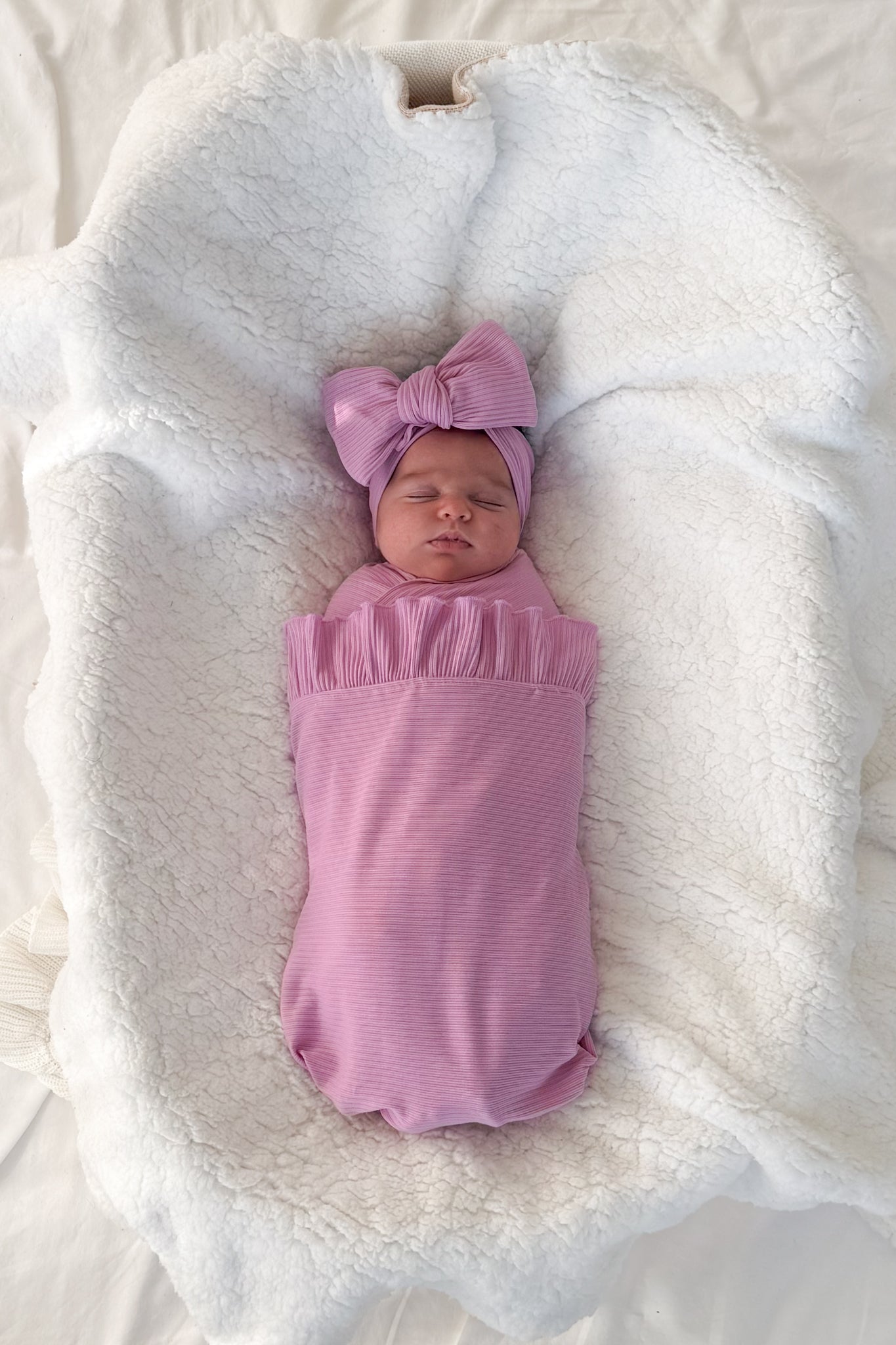 Soft Cozy Ruffle Baby Wrap Blanket - Candy Pop Color for Newborns & Infants | Perfect for Swaddling, Nursing, Stroller & Photo Shoots