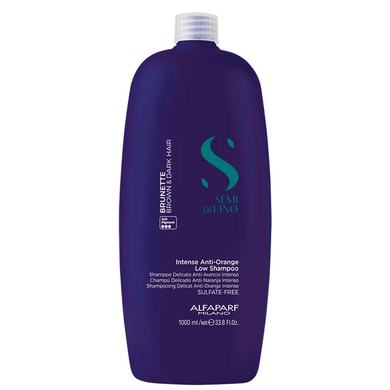 Alfaparf Milano Semi di Lino Anti-Orange Shampoo for Blonde & Gray Hair - 1L / 33.8 fl oz - Neutralizes Brassiness & Enhances Cool Tones - Perfect for Color-Treated & Bleached Hair at Home or Salon