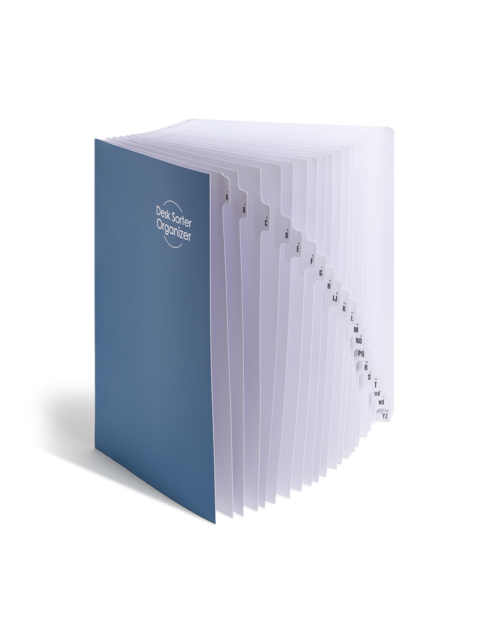 Smead Expandable Office Desk File Sorter - Alphabetical (A-Z) & Numeric (1-20) Organizer with 20 Laminated Tab Dividers - Legal Size Blue Desk Accessory for Office Organization & Document Management | Perfect for Home Office, School, and Workplace Filing Systems