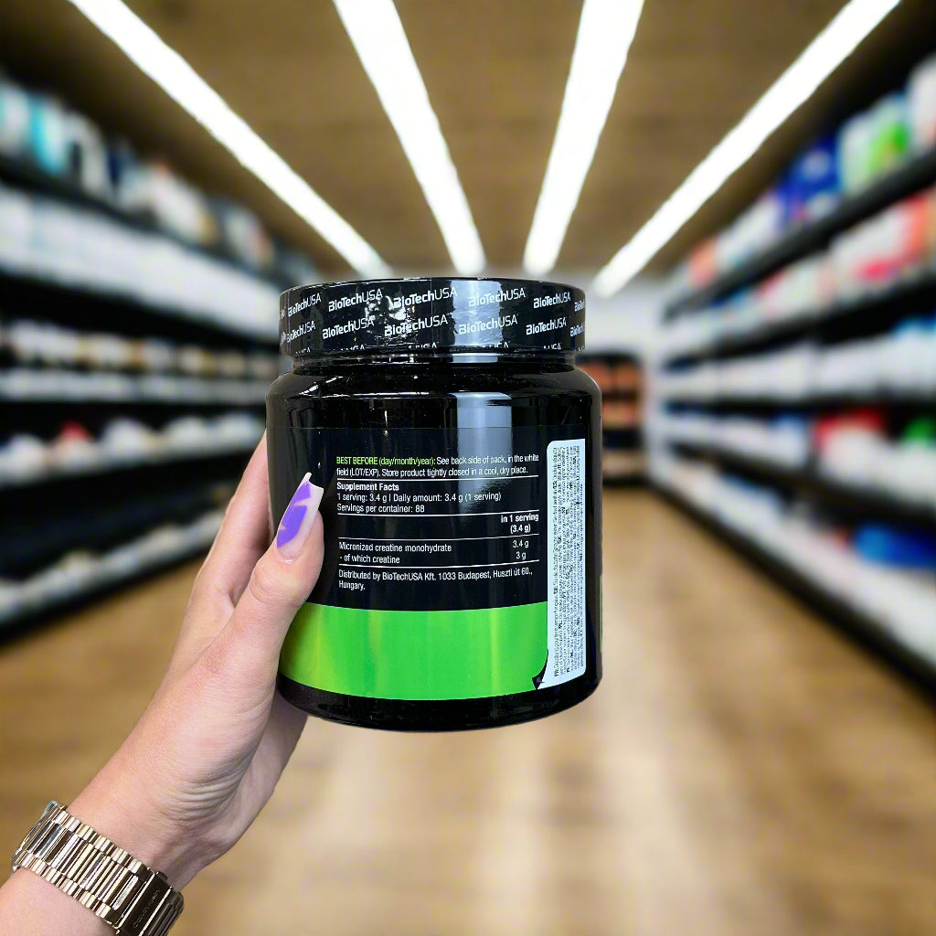 BioTechUSA 100% Pure Creatine Monohydrate Powder - 300g Unflavored Supplement for Muscle Growth & Strength | Pre-Workout & Post-Workout Recovery | Gym & Fitness Enthusiasts