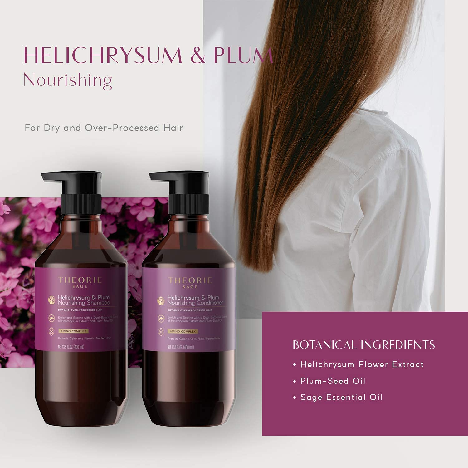 Helichrysum & Plum Nourishing Hair Conditioner for Dry & Damaged Hair - 800mL Deep Hydration & Repair - Perfect for Salon Treatments & Daily Hair Care