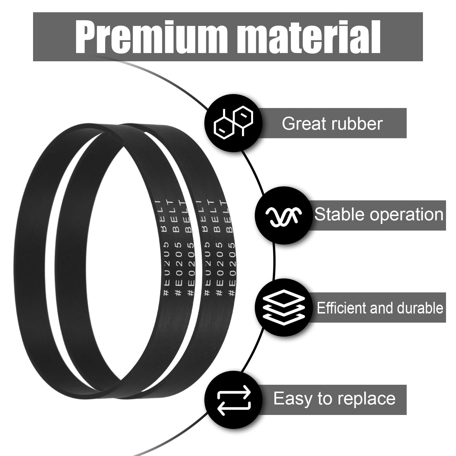 4-Pack Vacuum Belts Style U for Eureka Airspeed Upright Bagless Vacuum Cleaner Models AS1000/AS1000A/AS1001/AS1001A/AS1002A - Replacement E0205 Belts Compatible with Parts 83797 & 61120 Series - Perfect for Home Cleaning & Maintenance