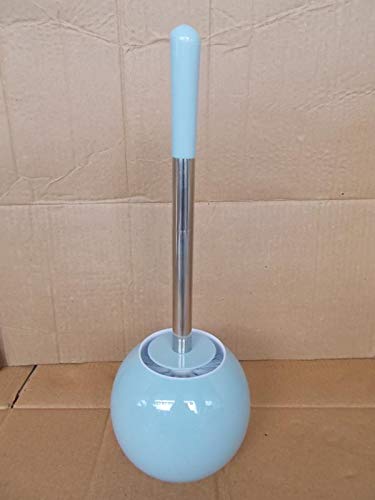 Premium Nylon Bristles Toilet Brush with Round Holder - Stainless Steel Handle, Blue (1 Set) | Heavy-Duty Cleaning for Bathroom, Kitchen & RV Use | Durable & Hygienic Toilet Scrubber for Home & Commercial Spaces