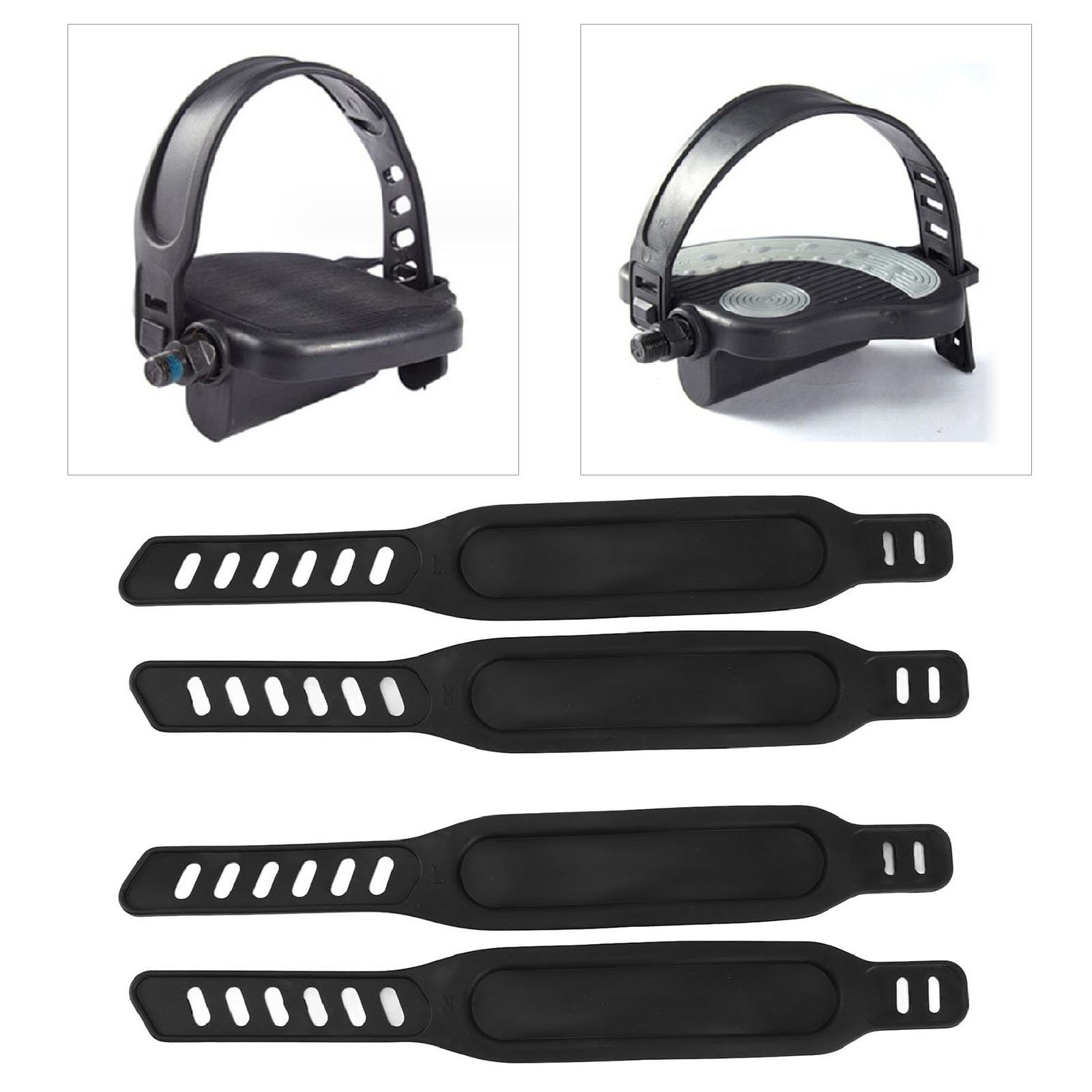 2 Pair Adjustable Universal Exercise Bike Pedal Straps - Secure Fit for Indoor Cycling, Spin Bikes & Stationary Bikes - Ideal for Home Gym & Fitness Training