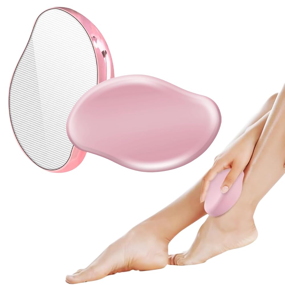Fapiwen Crystal Hair Remover for Women & Men - Painless Hair Removal Device for Arms, Legs & Back | Magic Exfoliating Epilator Tool | Perfect for Smooth Skin at Home, Travel & Salon Use (Pink)