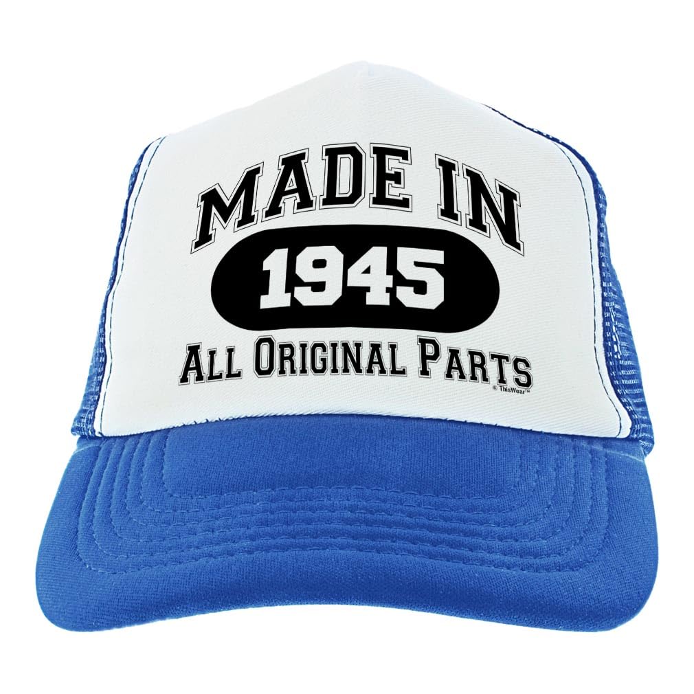 ThisWear 80th Birthday Snapback Trucker Hat - Vintage Milestone Year Celebration Cap for Men & Women - Perfect for Birthday Parties, Retirement Celebrations & Special Occasions