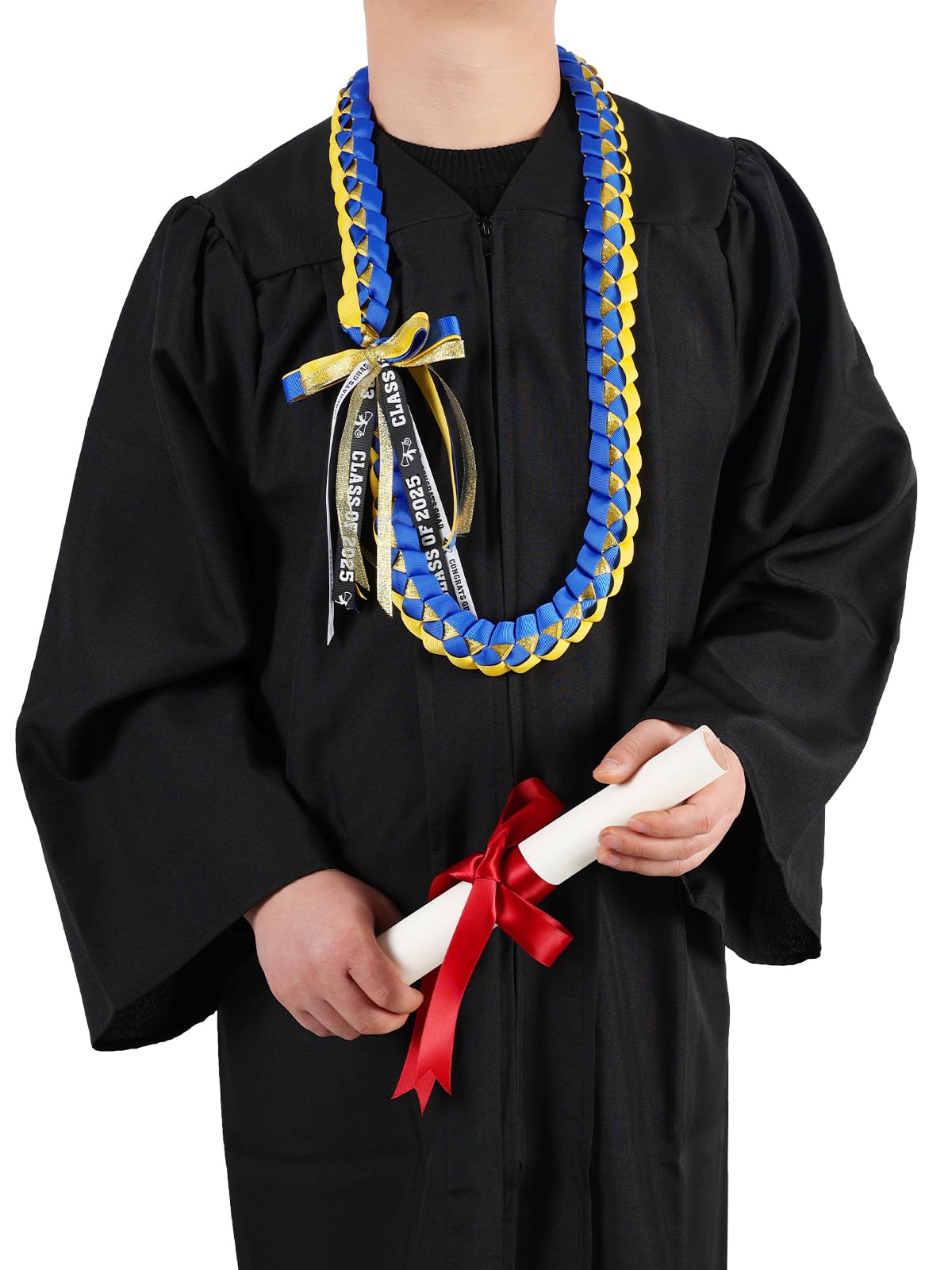 TFTAFAN Class of 2025 Graduation Lei Necklace - Braided Ribbon Graduation Leis for Women & Men - Perfect Graduation Gift & Party Accessories for High School/College Ceremonies, Graduation Parties & Photo Props