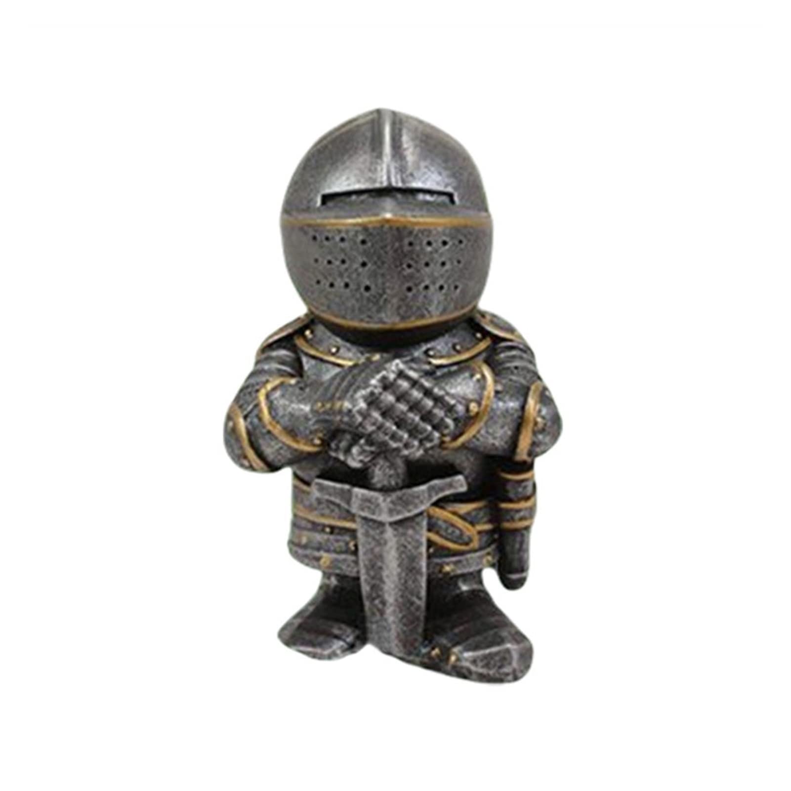 Outdoor Garden Sculpture - Dwarf Knight Statue in Armor, Miniature Goblin Soldier Guard Ornament for Lawn & Yard Decor | Perfect for Fairy Gardens, Patio, and Landscape Design (Color: 07)
