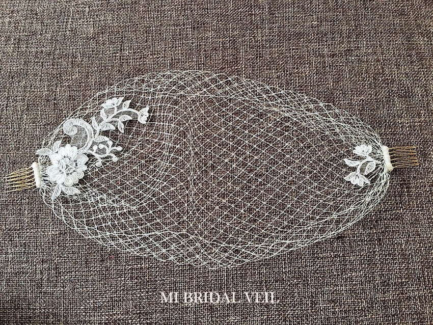 Elegant Bandeau Birdcage Veil with Russian Netting - Perfect for Bridal Weddings, Bridal Showers, and Vintage-Themed Events