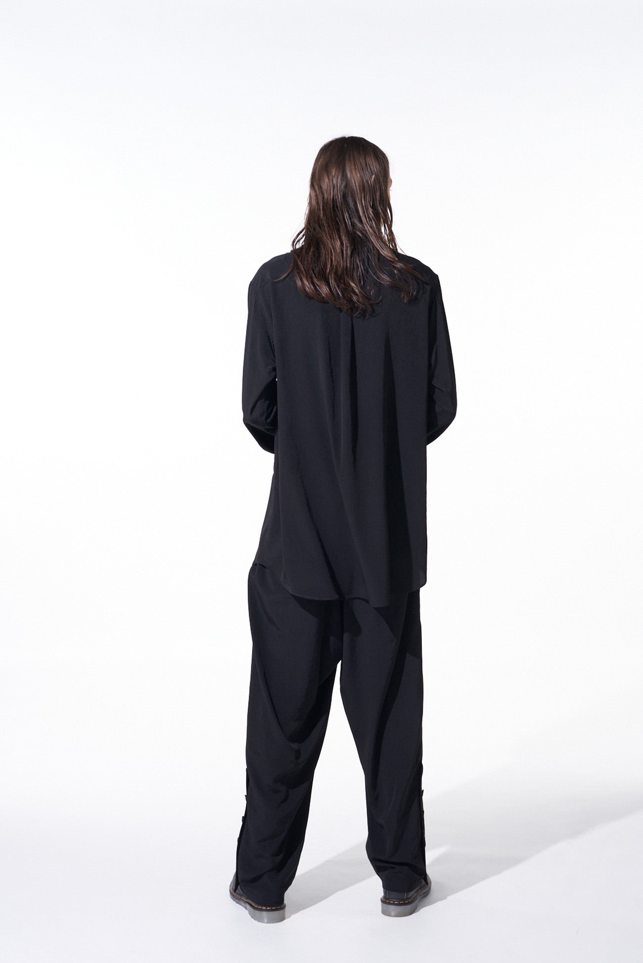 Stylish Crepe de Chine Button Slit Pants for Women - Comfortable & Elegant High-Waisted Trousers for Office, Party, and Casual Wear