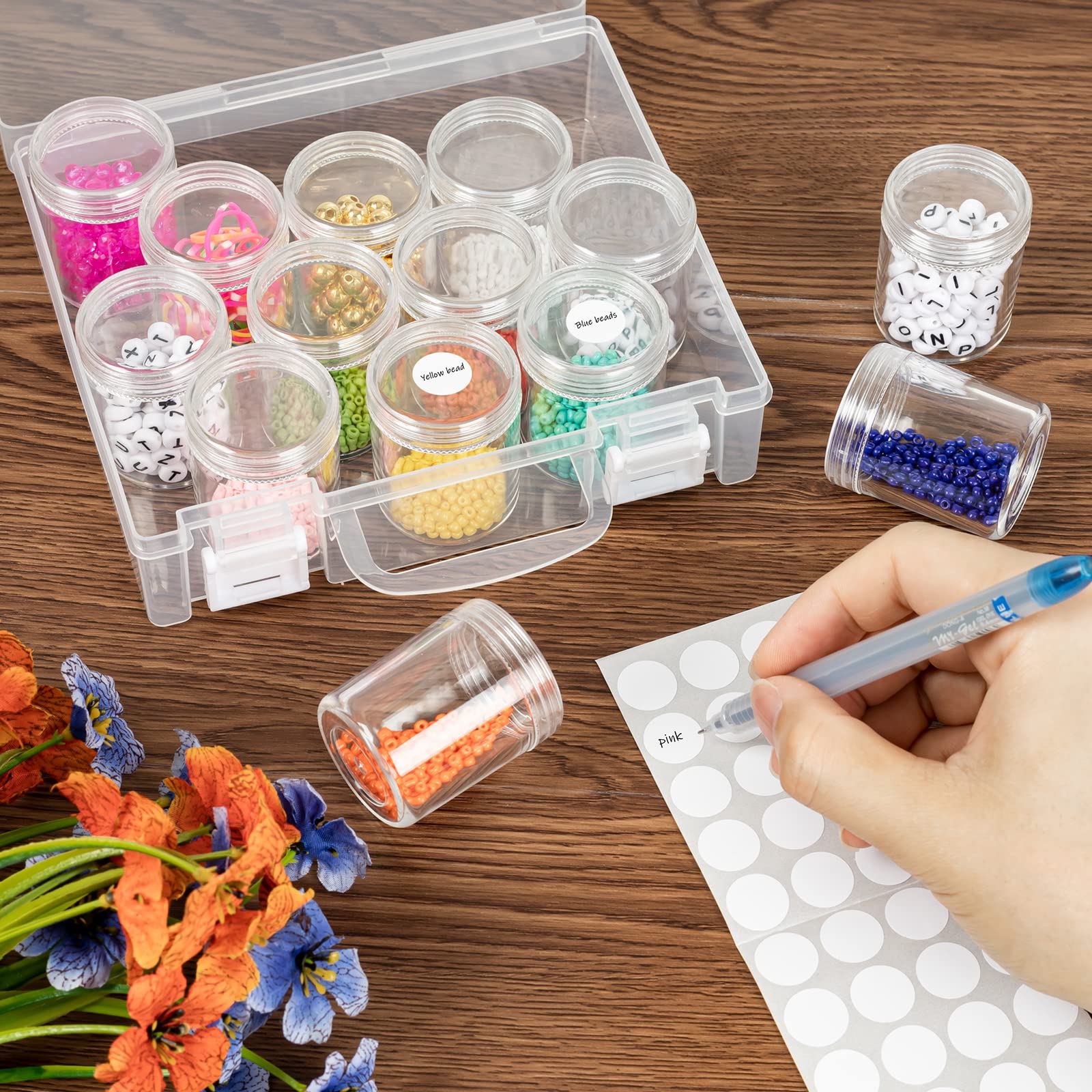 Diamond Painting Bead Organizer Box - 14 Slot Clear Storage Container with Lid for Embroidery Beads & Craft Accessories | Perfect for DIY Art Projects, Jewelry Making & Home Organization (1 Pack)