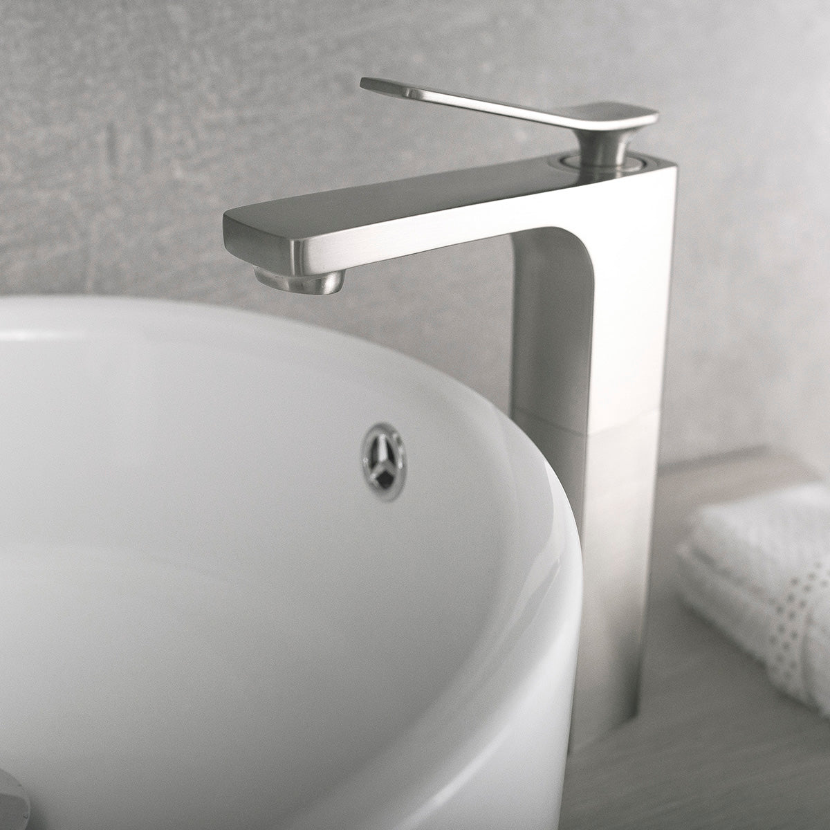 DAX 1295 BN Single Handle Vessel Sink Bathroom Faucet - Brushed Brass Finish, 5 7/16 x 11 7/16 Inches - Perfect for Modern Bathroom Vanities & Powder Rooms