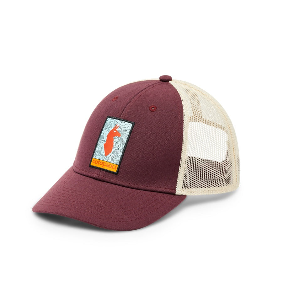 Cotopaxi Llama Map Trucker Hat - Adjustable Unisex Baseball Cap for Outdoor Adventures, Hiking & Travel - Stylish Sun Protection for Men & Women