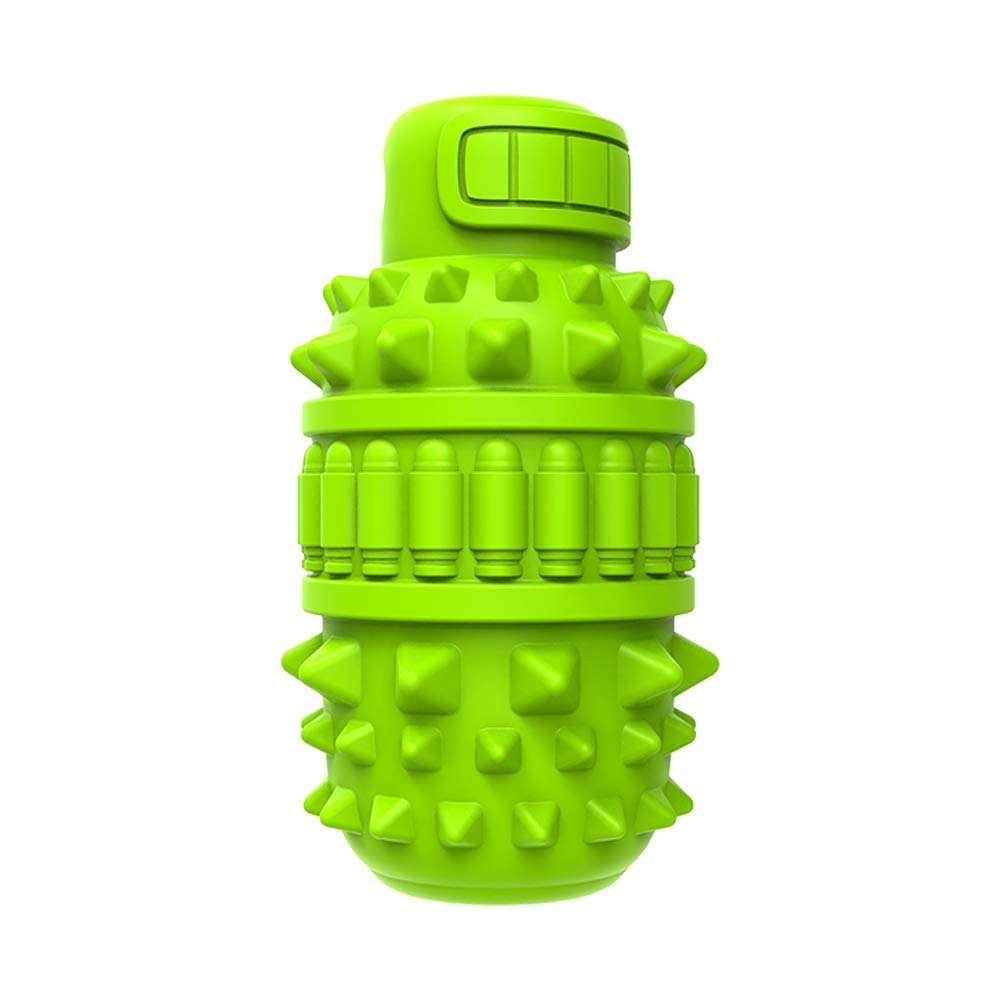 Natural Rubber Dog Chew Toy for Large & Medium Breeds - Super Durable Interactive Squeaky Toy for Aggressive Chewers, Dog Toothbrush & Birthday Gift (Green, Large) - Perfect for Playtime, Training & Dental Health
