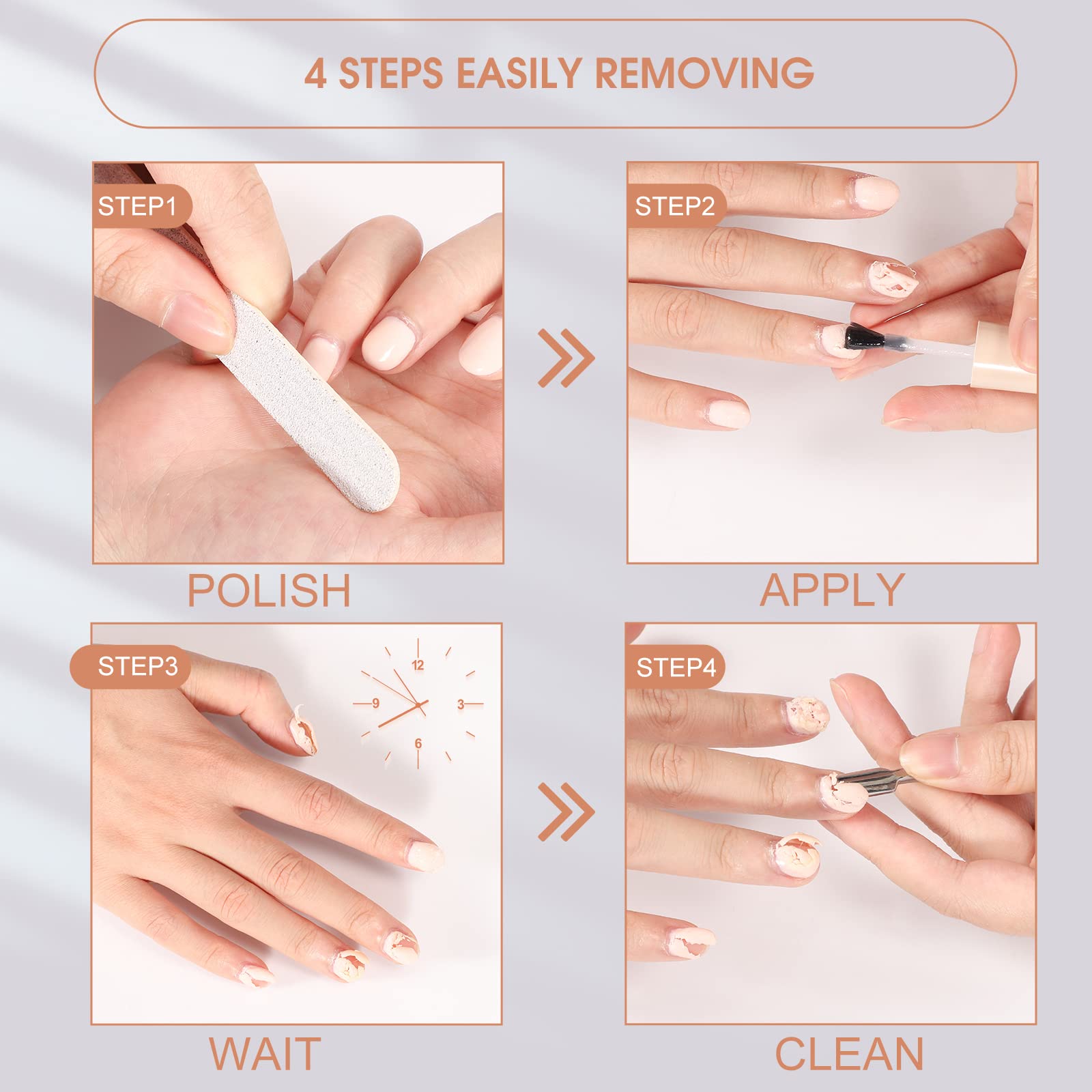 Professional Gel Nail Polish Remover Kit - 2 Pack Fast-Acting 3-Minute No Soak Formula (15ml Each) for Salon & Home Manicures | Safe & Easy Nail Art Removal Solution
