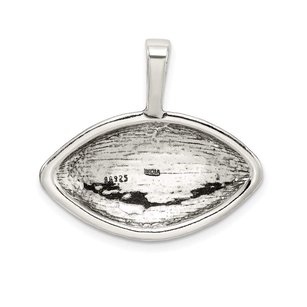 Antique Football Pendant - 28mm Sterling Silver for Sports Fans