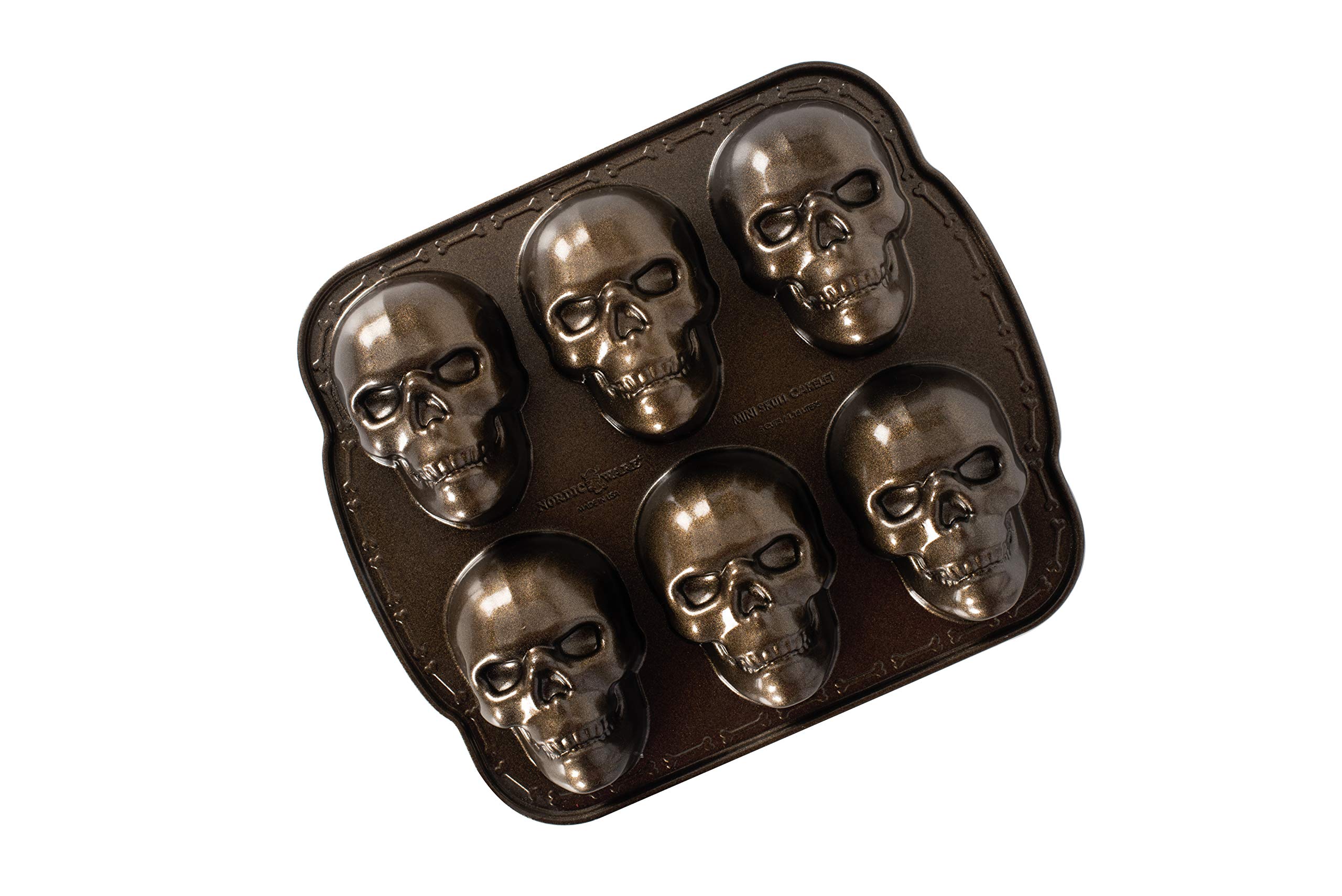 Nordic Ware Haunted Skull Cakelet Pan & Skull Bitelets - Halloween Baking Set for Spooky Cupcakes, Mini Cakes & Party Treats