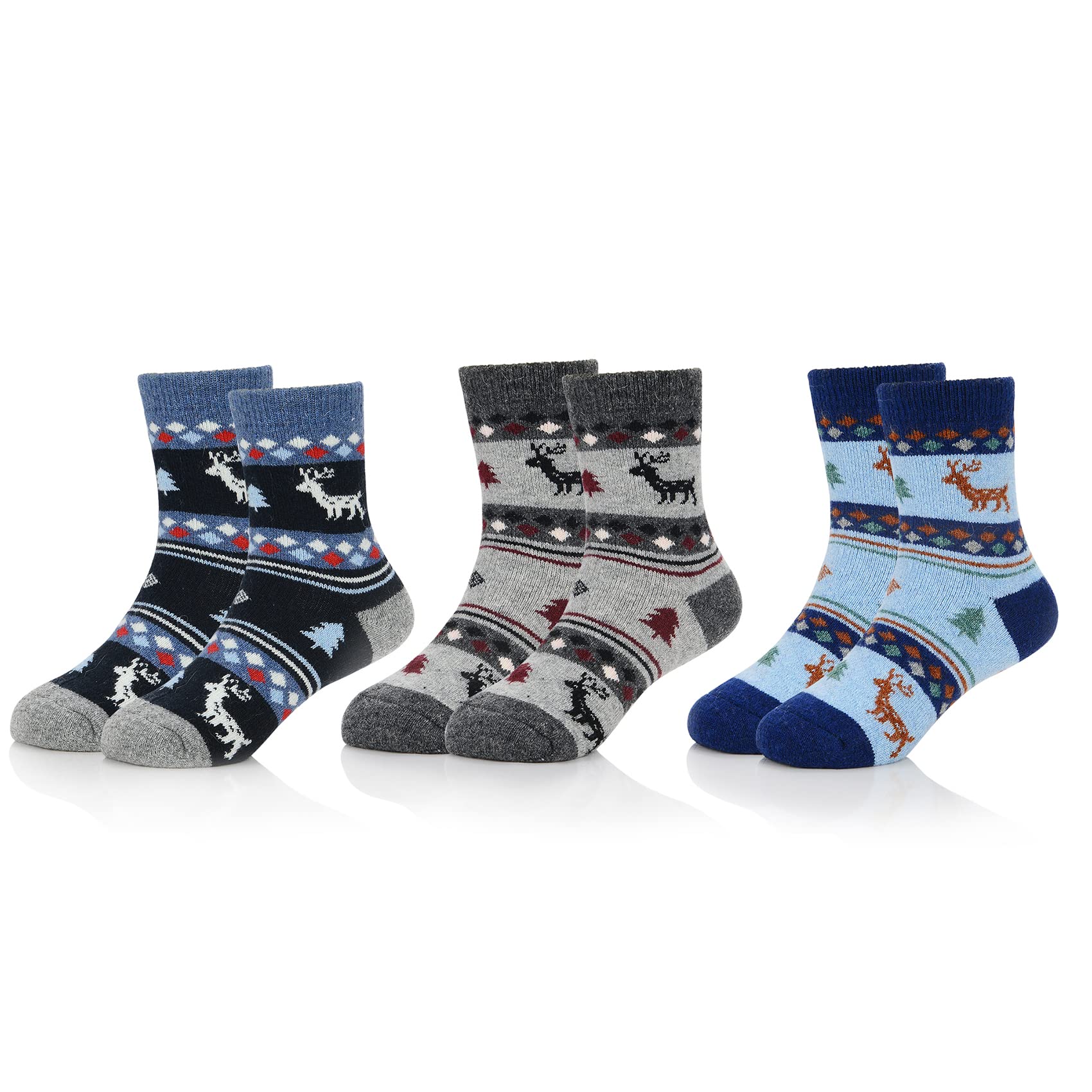 **Durio Kids Wool Socks - Warm & Soft Athletic Winter Socks for Boys & Girls - Perfect for Outdoor Play, Hiking & Cold Weather**