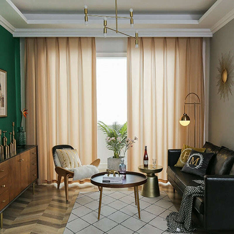 Jason Plain Velvet Sheer Curtains - Light Beige Window Drapes for Living Room & Bedroom | Soft Luxurious Fabric for Home Decor
