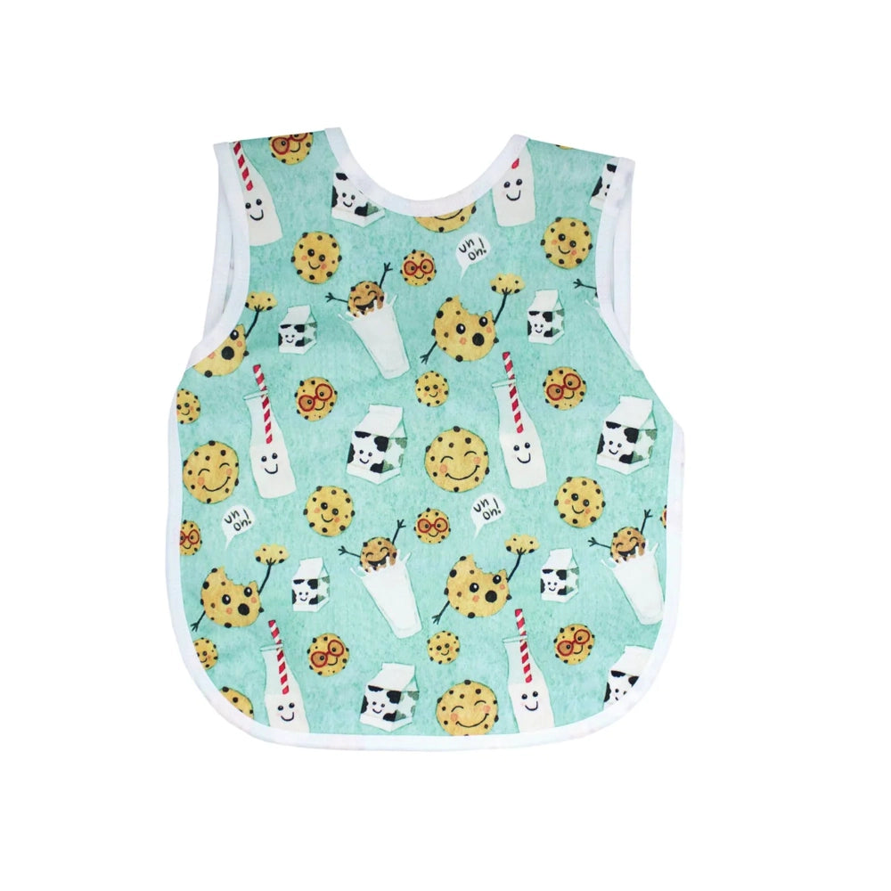 Bapron Baby Toddler Bib for 6 Months and Up - Soft, Adjustable, and Durable Feeding Bib for Messy Eaters - Perfect for Mealtime, Snacks, and Playtime with Cookies & Milk