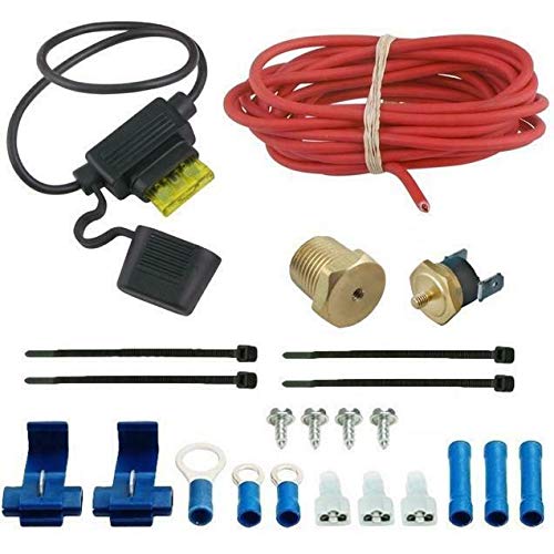 13 Row Transmission Cooler Electric Fan with 3/8 NPT Probe & 180°F Thermostat Switch Kit - Perfect for Automotive Cooling Systems, RV, Truck, and Off-Road Vehicles