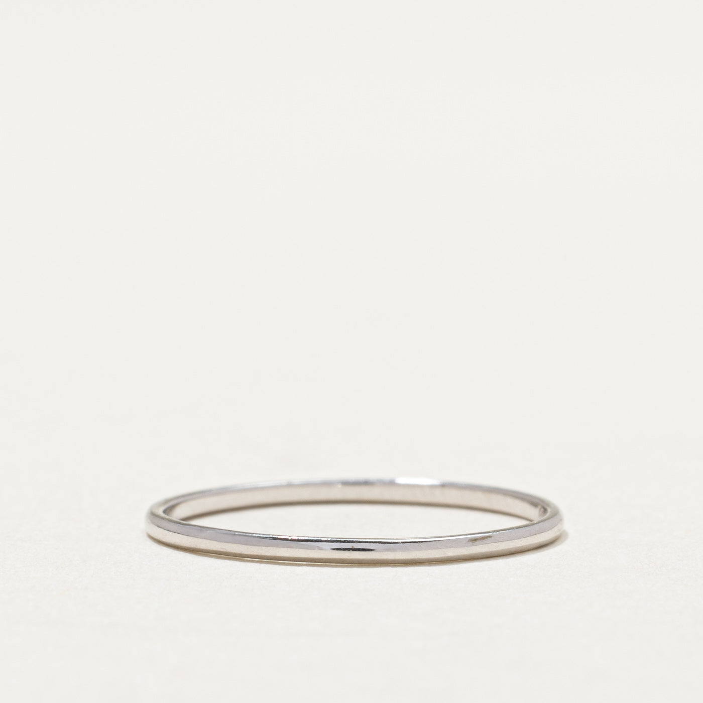 14K White Gold Plain Wedding Band Ring - 1.08mm Thin, Size 6 - Perfect for Engagement, Anniversary & Everyday Wear