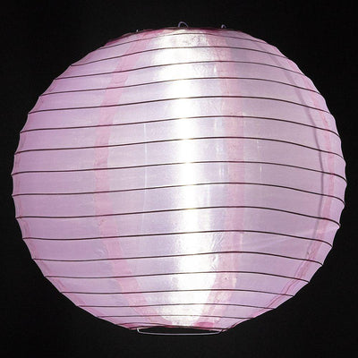 30 Pink Jumbo Shimmering Nylon Lanterns - Even Ribbing, Durable Outdoor Hanging Decorations for Garden, Patio, Wedding & Party Decor