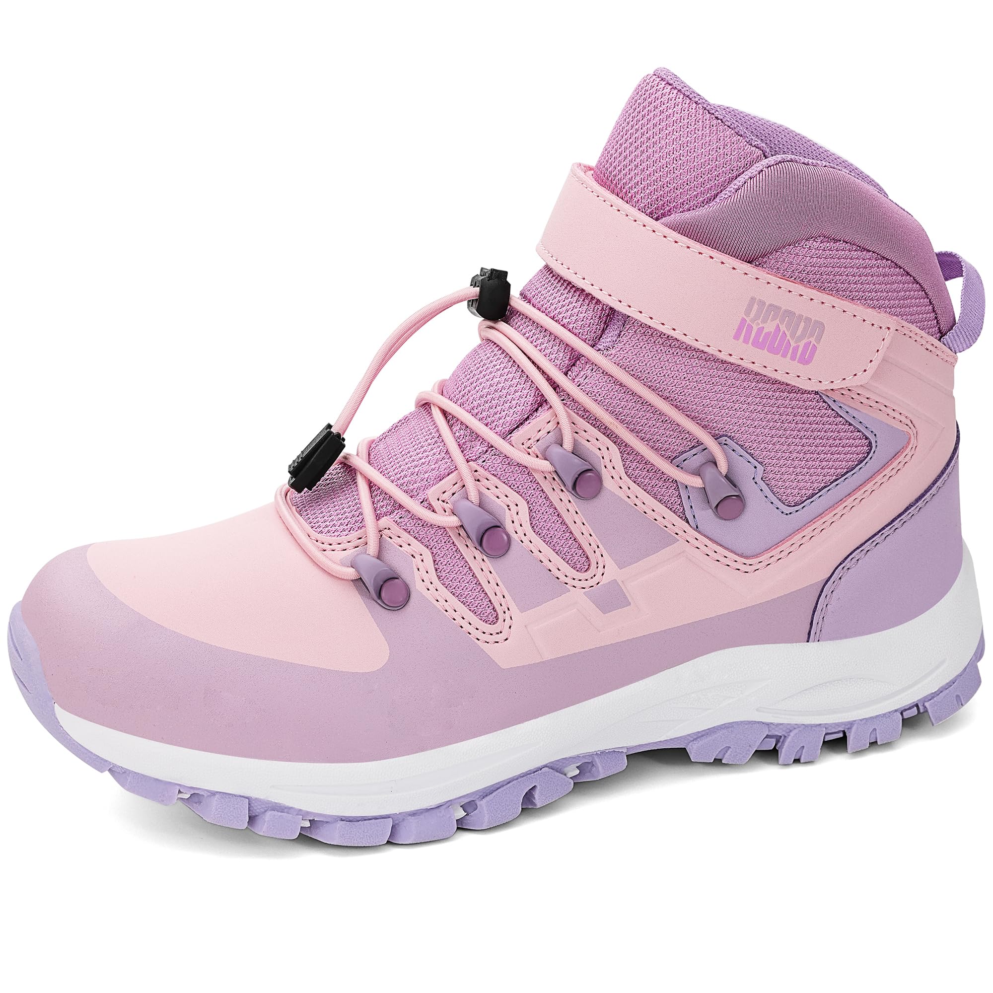 **Waterproof Kids Hiking Boots for Girls - Durable TPR Traction, Anti-Skid & Drawstring Closure - Perfect for Outdoor Adventures, Trail Running & Camping**