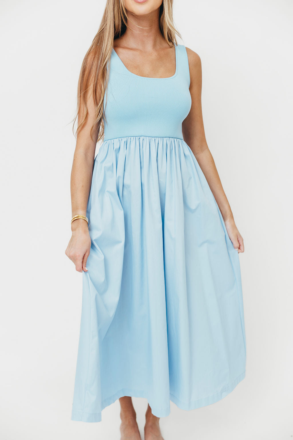 Addie Tank Midi Dress - Flowy Blue Summer Dress for Women | Perfect for Beach Vacations, Brunch Dates & Casual Outings