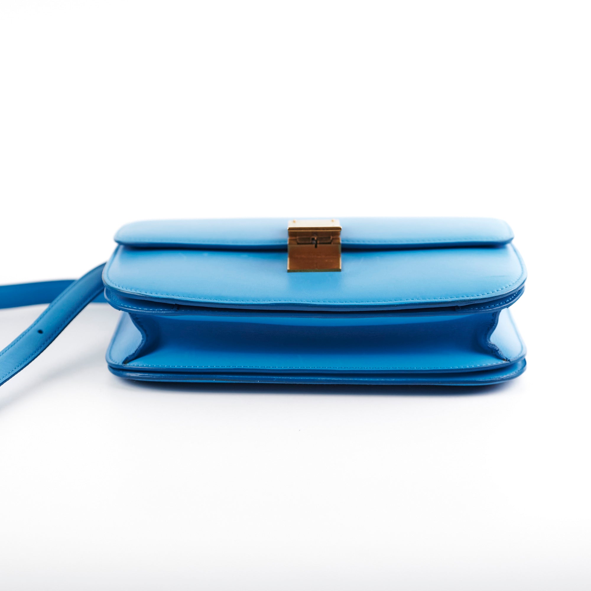 Celine Medium Aqua Blue Box Crossbody Bag - Luxury Leather Shoulder Purse for Women | Perfect for Date Night, Office & Travel Accessories