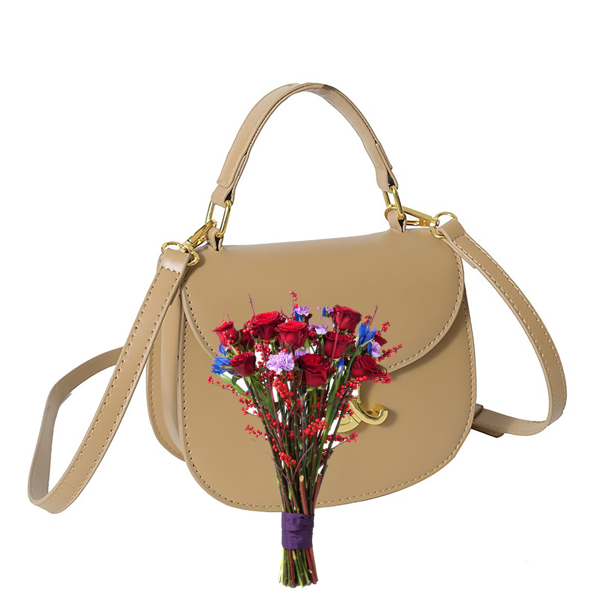 Stylish Women's Leather Shoulder Bag - Fashion Designer Crossbody Purse with Triumphal Arch Pattern | Perfect for Work, Travel & Everyday Use