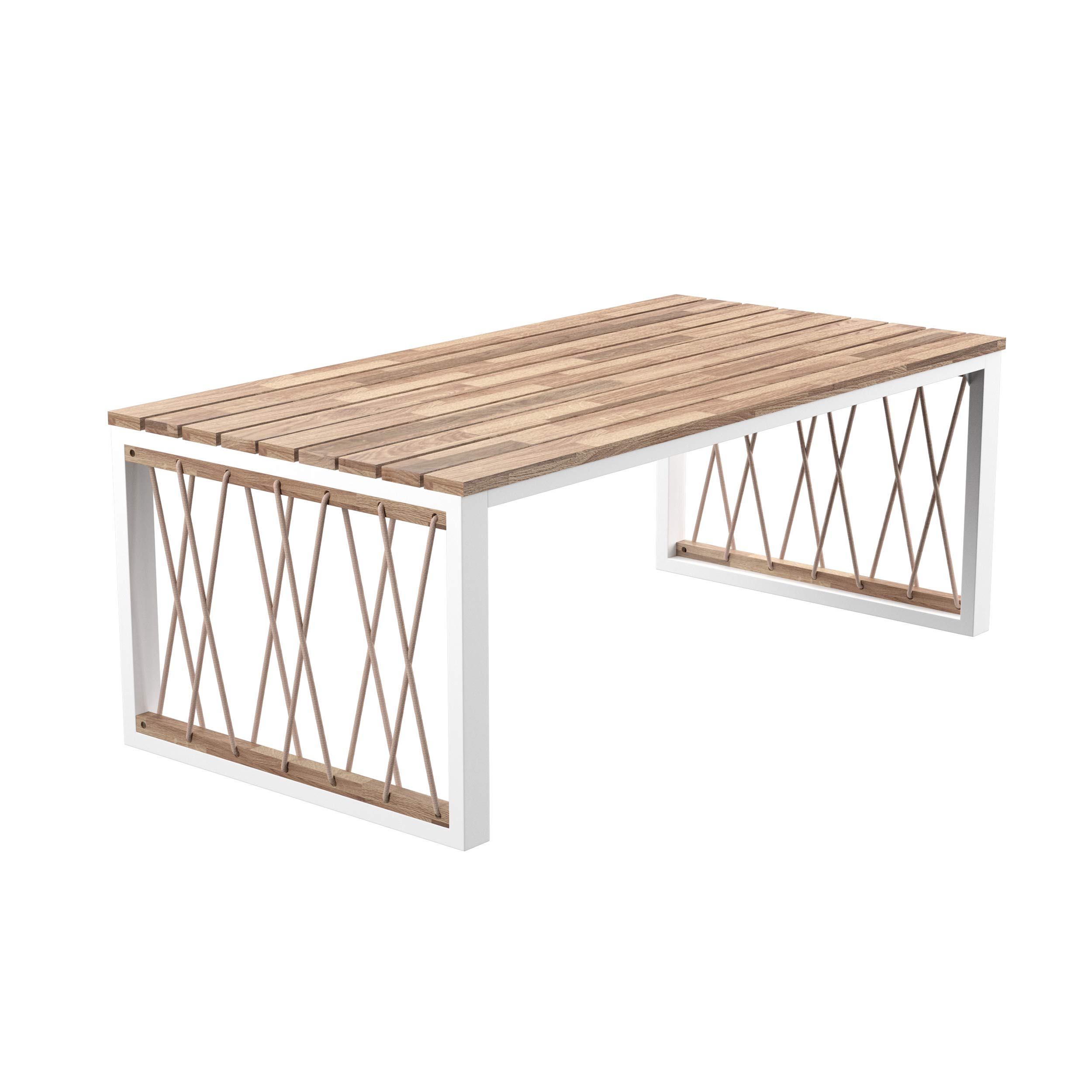 SEI Furniture Wallmond Coffee Table - Natural & White Finish - Modern Living Room Center Table for Home Decor & Small Space