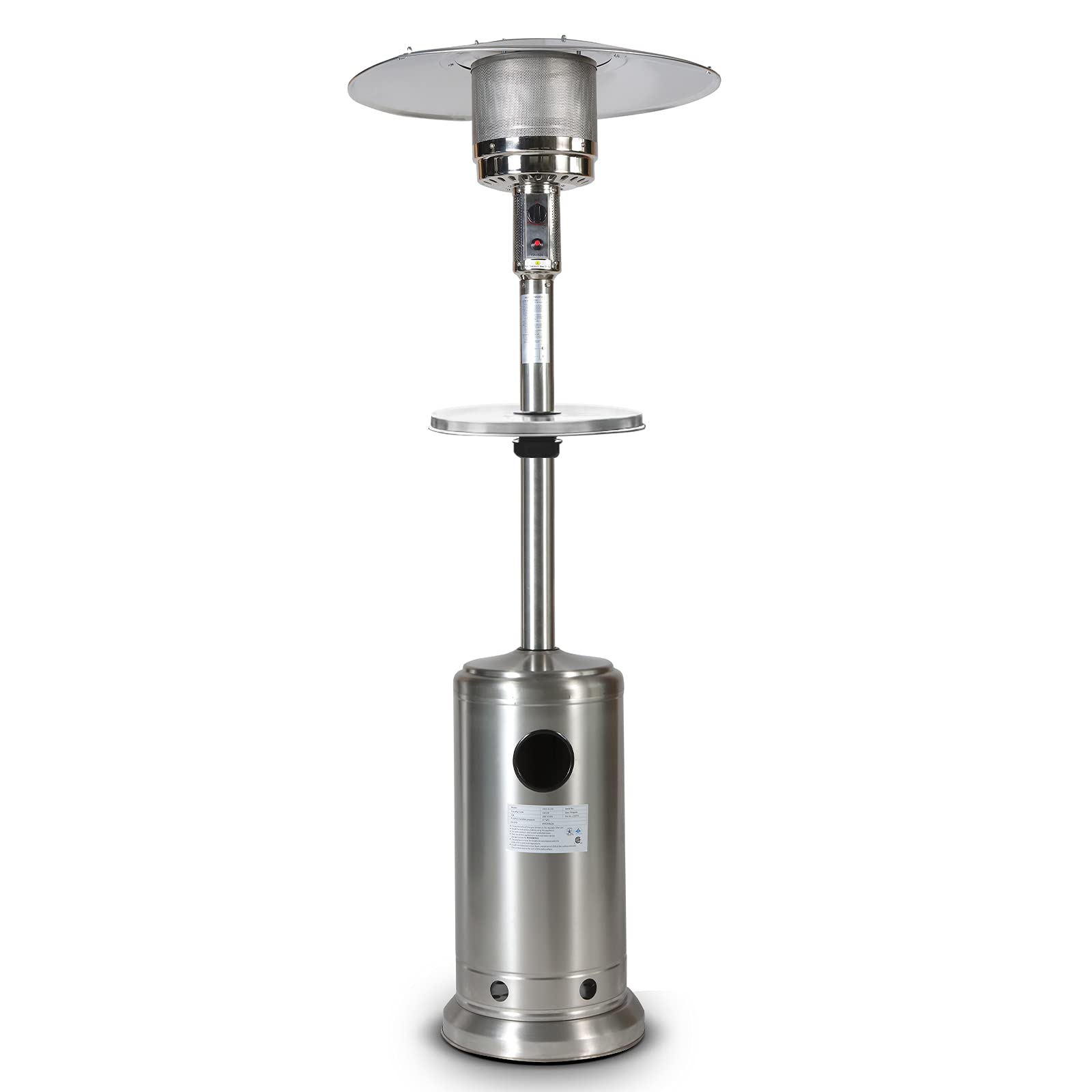 46000 BTU Stainless Steel Propane Patio Heater with Free Cover - ETL Certified for Outdoor Use, Backyard, Deck, and Garden Heating