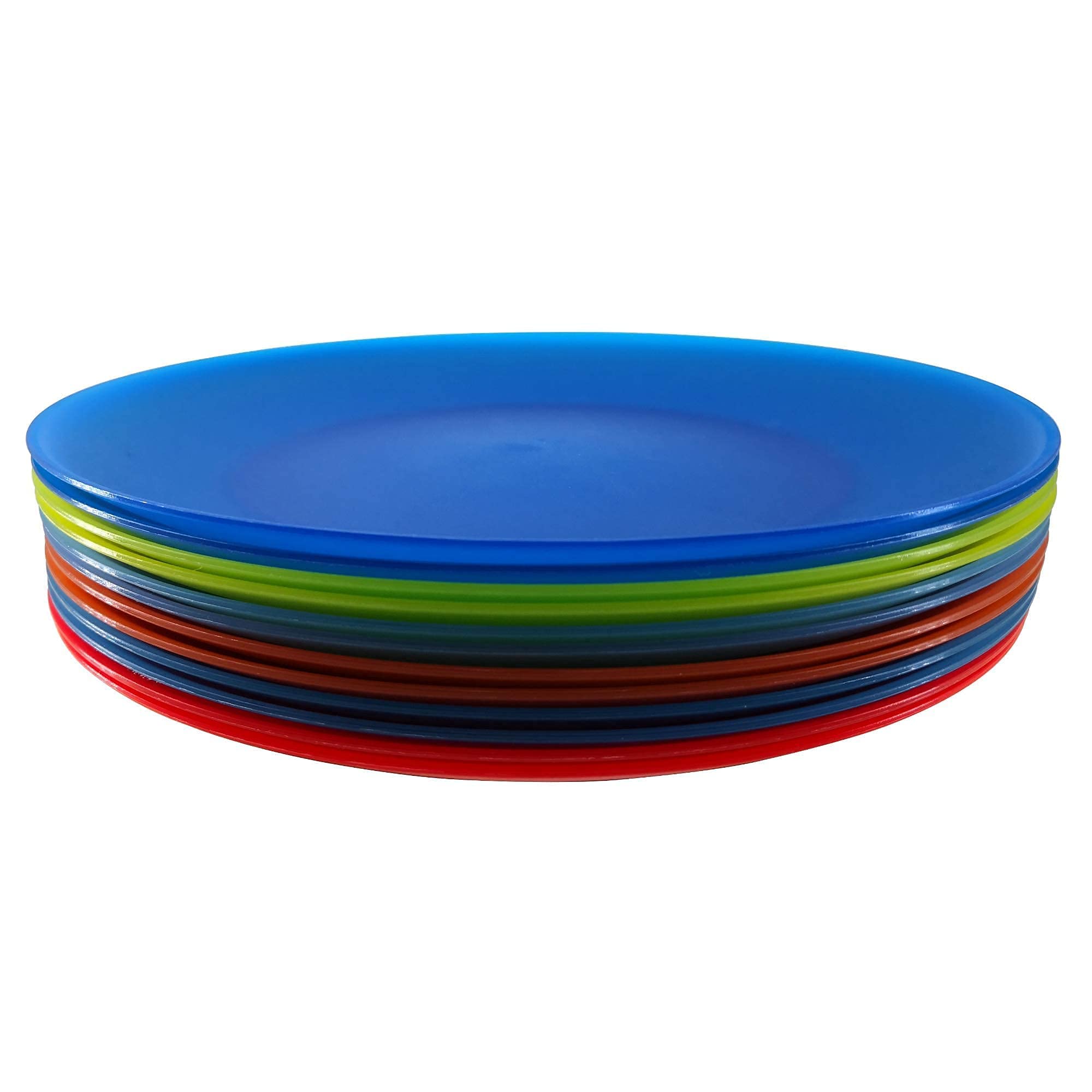 BPA-Free Reusable Plastic Cups and 10-Inch Plates Set of 24 - Dishwasher Safe, Durable for Kids, Indoor & Outdoor Use - Perfect for Parties, Picnics, BBQs, and Family Gatherings