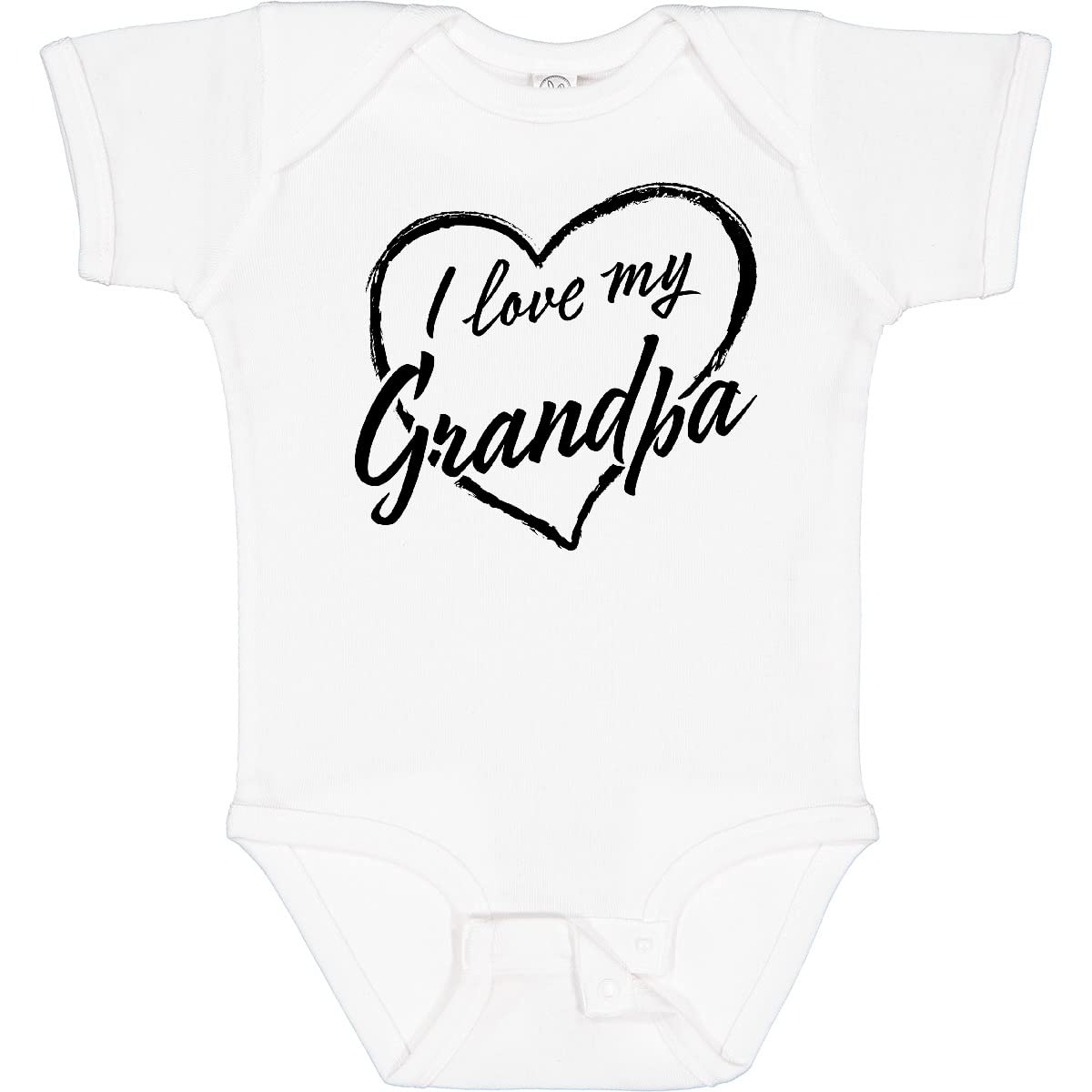 Inktastic I Love My Grandpa Black Chalk Heart Baby Bodysuit - Cute Infant Onesie for Grandparents Day, Family Photos & Special Occasions