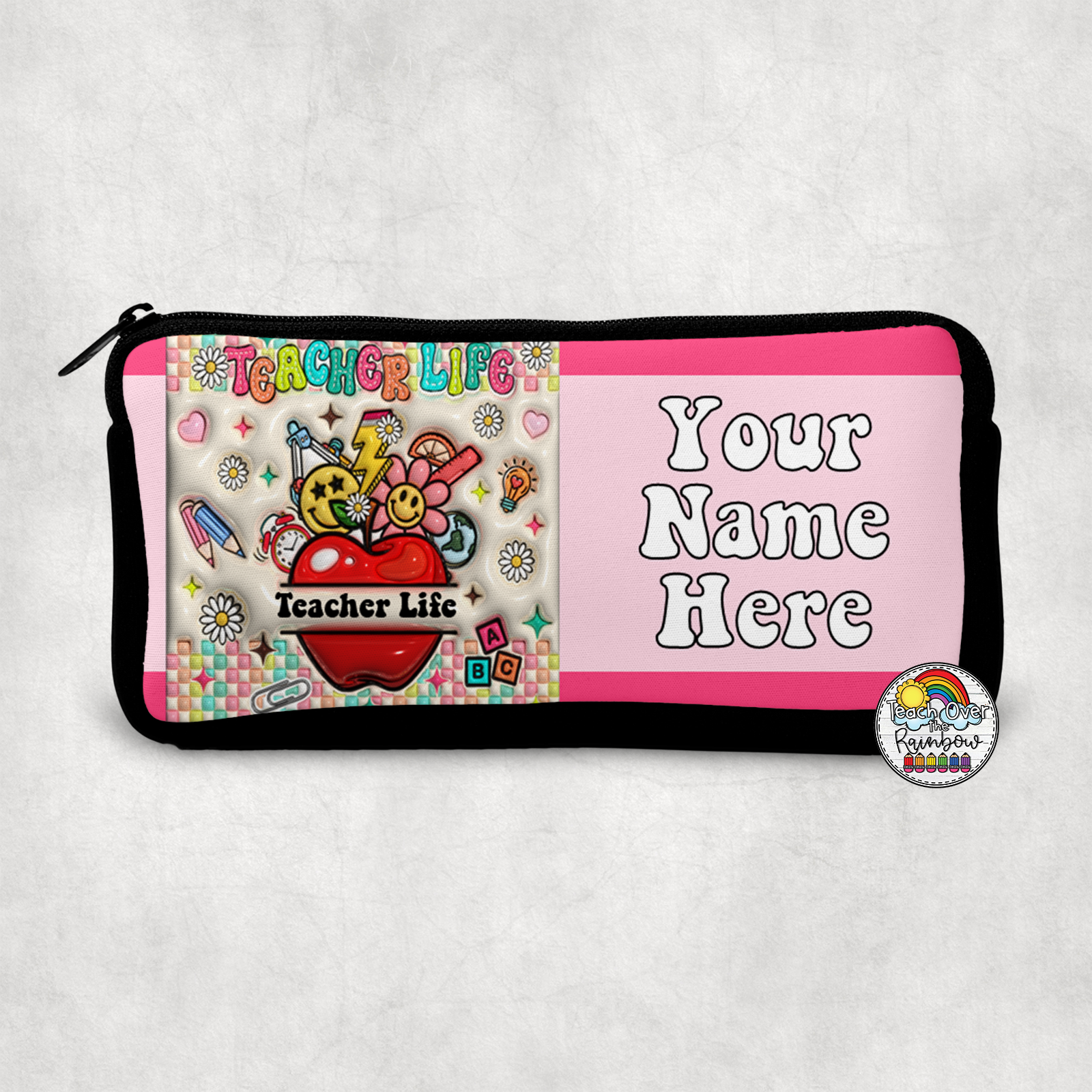 Teacher Life Small Pencil Bag - Cute & Durable School Supplies for Teachers, Students & Office Use - Perfect for Classroom, Work & Daily Organization