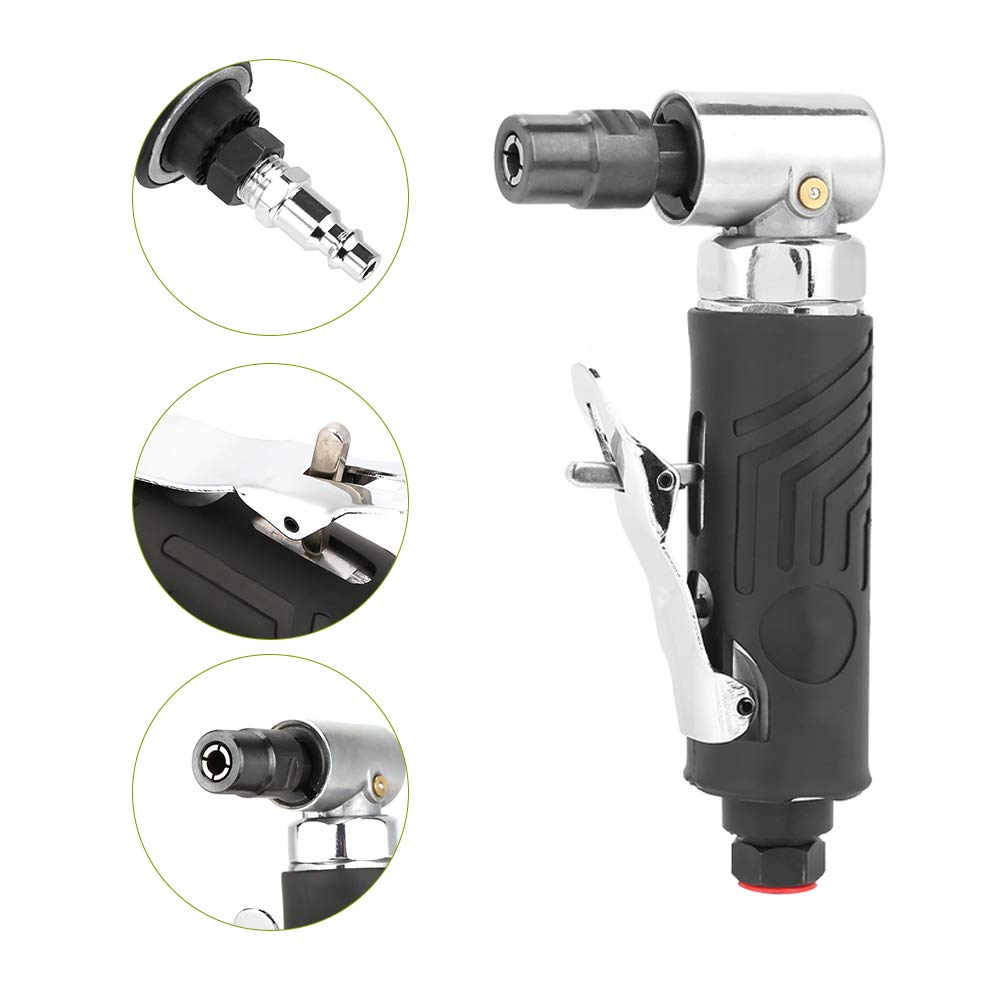 AG-315 1/4BSP 90 Degree Pneumatic Angle Die Grinder - Air Powered Polishing & Grinding Tool for Metalworking, Wood Carving & Automotive Repair