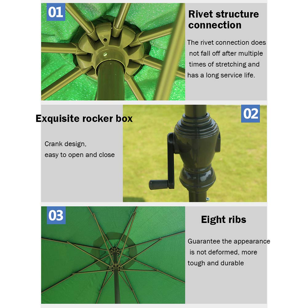 Best 9ft Patio Umbrella with Crank & Tilt - Heavy Duty Outdoor Market Umbrella for Garden, Balcony, Terrace - UV Protection & Wind Resistant (Perfect for Poolside, Backyard, Restaurant Outdoor Seating)